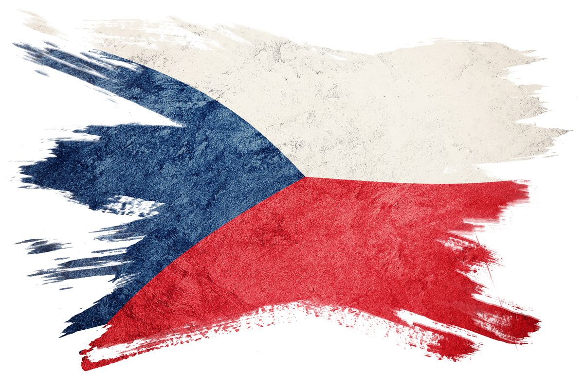 Grunge Czech Republic flag. Czech Republic flag with grunge texture. Brush stroke.